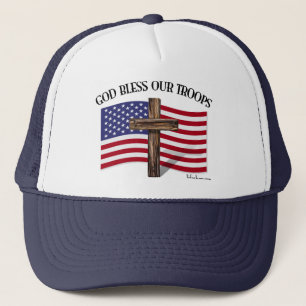God Bless Our Troops Trucker Hat