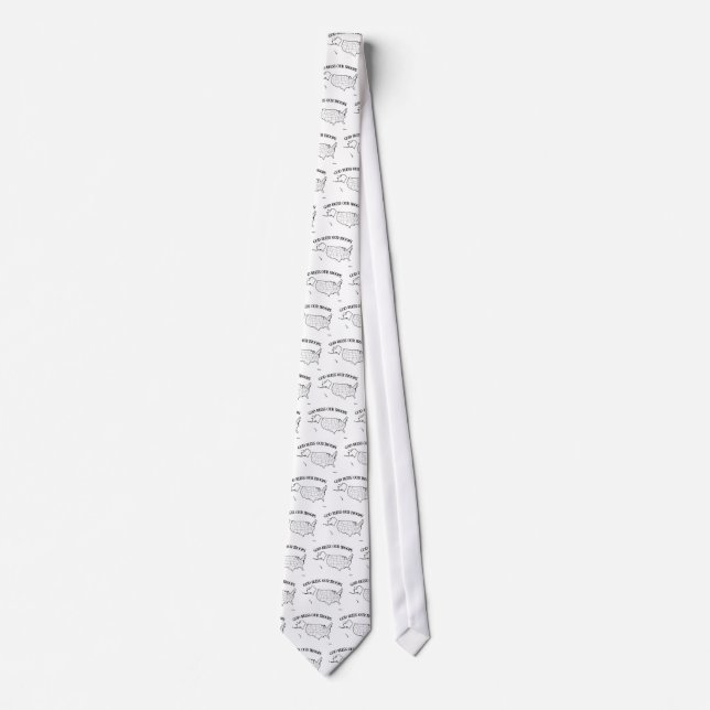 God Bless Our Troops with US outline Tie (Front)