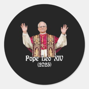 God Bless Pope Leo Xiv 2025  Classic Round Sticker