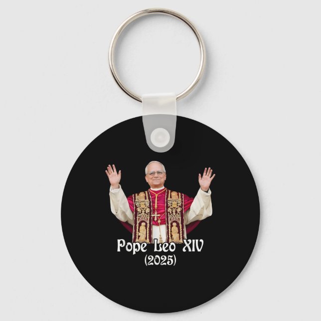 God Bless Pope Leo Xiv 2025  Key Ring (Front)