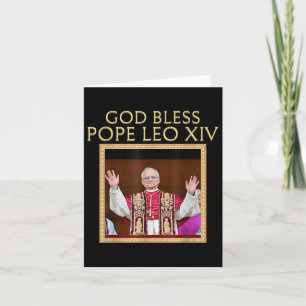 God Bless Pope Leo Xiv Catholic Portrait Religious Card