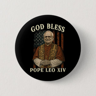 God Bless Pope Leo Xiv Habemus Papam Catholic Chur 6 Cm Round Badge