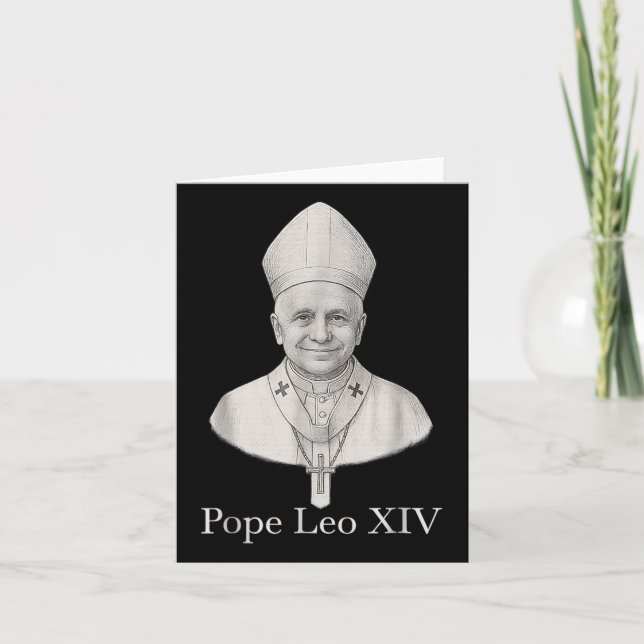 God Bless Pope Leo Xiv Portrait  Card (Front)