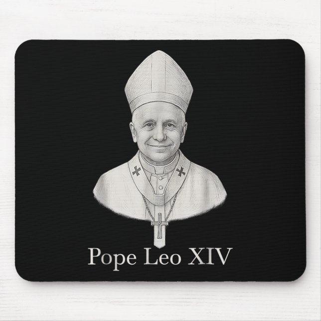 God Bless Pope Leo Xiv Portrait  Mouse Pad (Front)