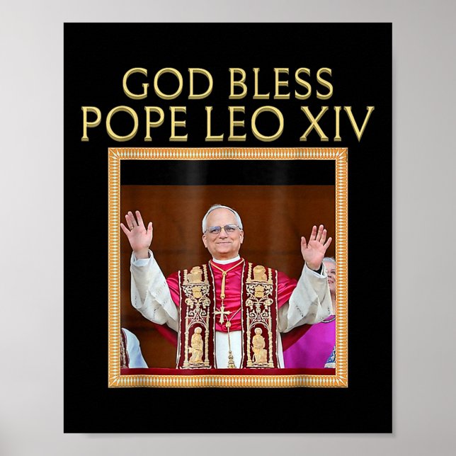 God Bless Pope Leo Xiv Portrait  Poster (Front)