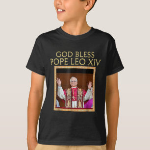 God Bless Pope Leo Xiv Portrait  T-Shirt