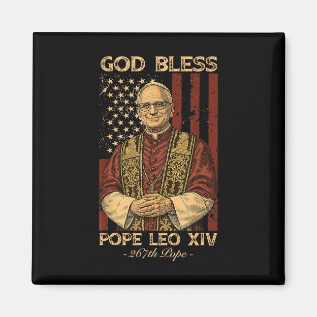 God Bless Pope Leo Xiv Robert Francis Prevost Amer Magnet (Front)