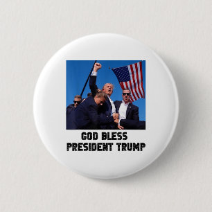 God Bless President Trump, Donald Trump 2024 _1 6 Cm Round Badge