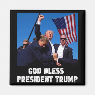 God Bless President Trump For Trump Support Fan  Magnet