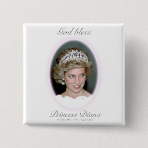 God Bless Princess Diana 15 Cm Square Badge
