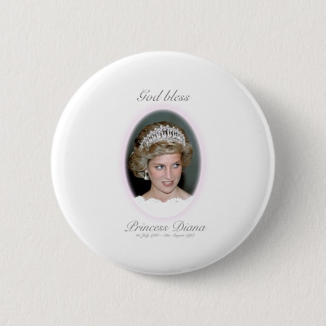 God Bless Princess Diana 6 Cm Round Badge (Front)