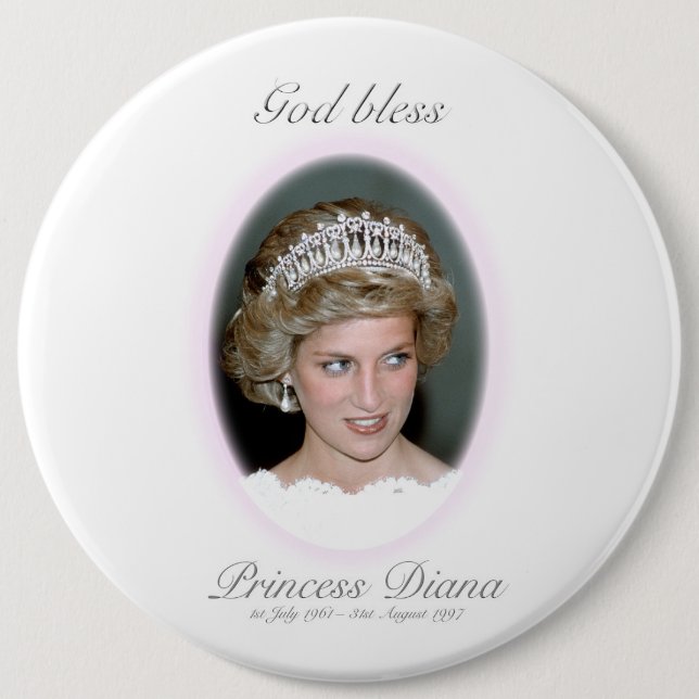 God Bless Princess Diana - Remembrance 6 Cm Round Badge (Front)