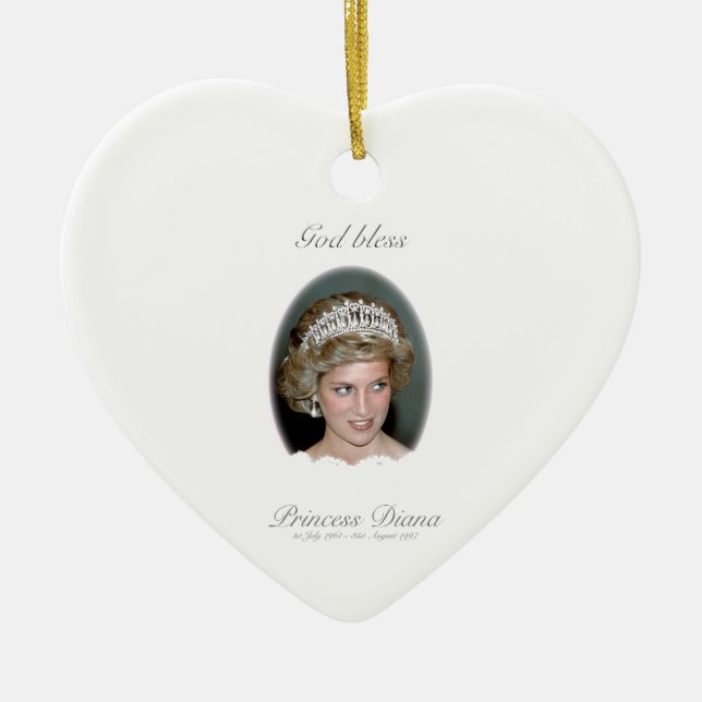 God Bless Princess Diana - Remembrance Ceramic Tree Decoration (Front)