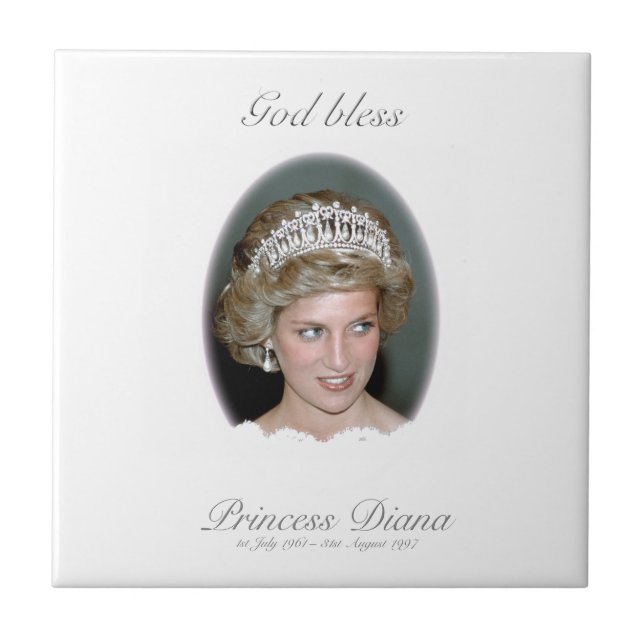 God Bless Princess Diana - Remembrance Tile (Front)