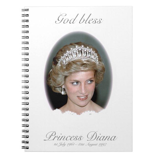 God Bless Princess Diana Spiral Notebook (Front)
