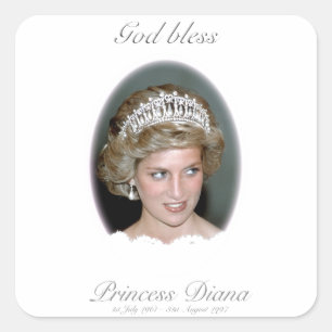 God Bless Princess Diana Square Sticker