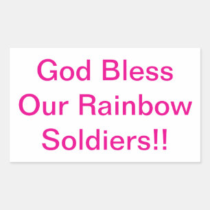 God Bless Rainbow Soldiers Hankamer Artjunkhaus Rectangular Sticker