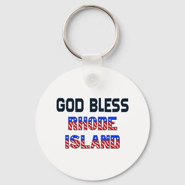 God Bless Rhode Island Key Ring (Front)