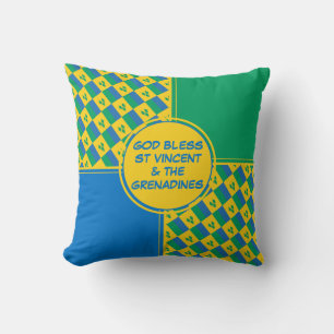 GOD BLESS ST VINCENT Flag Patriotic Cushion