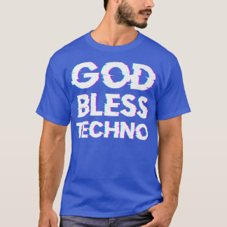 God Bless TechnoRaver DJ Music Techno Premium  T-Shirt