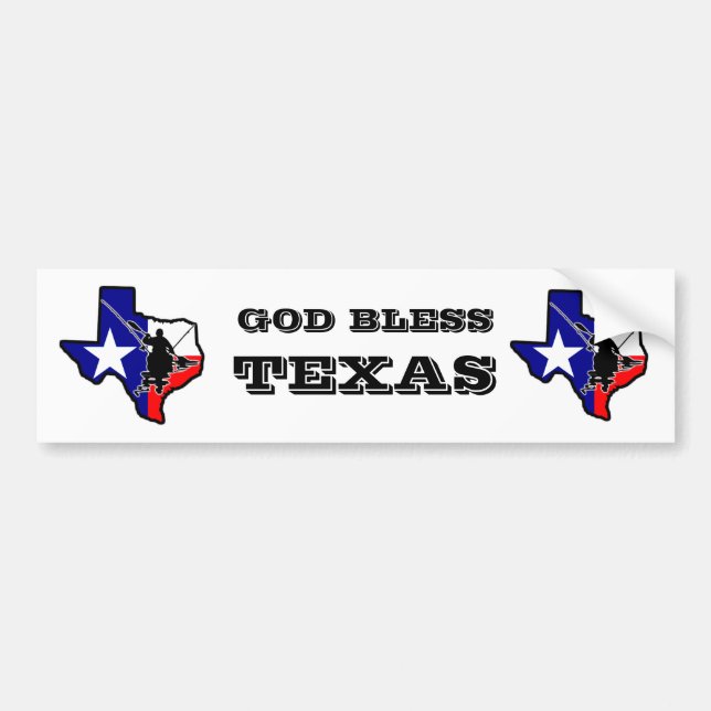 God Bless Texas Bumper Sticker (Front)