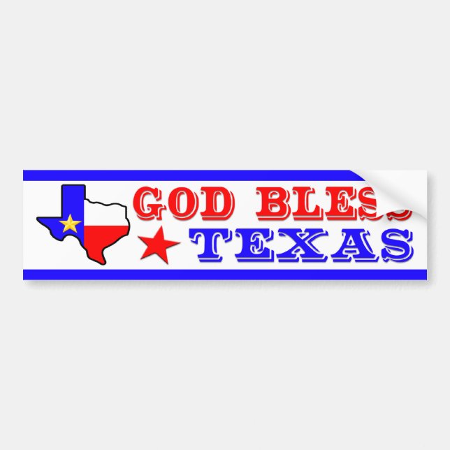 God Bless Texas Bumper Sticker (Front)