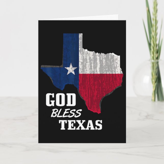 God Bless Texas Flag Texas Independence Day Blue R Card (Front)