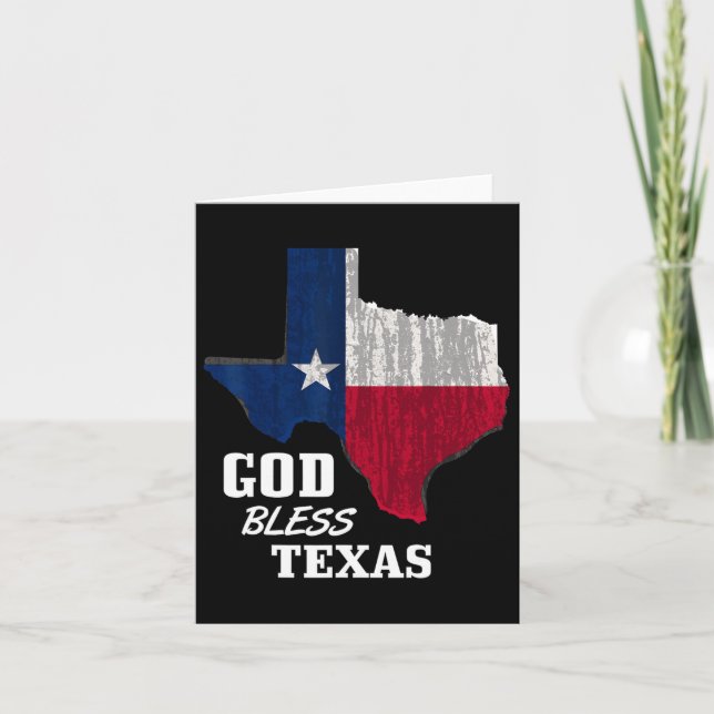God Bless Texas Flag Texas Independence Day Blue R Card (Front)