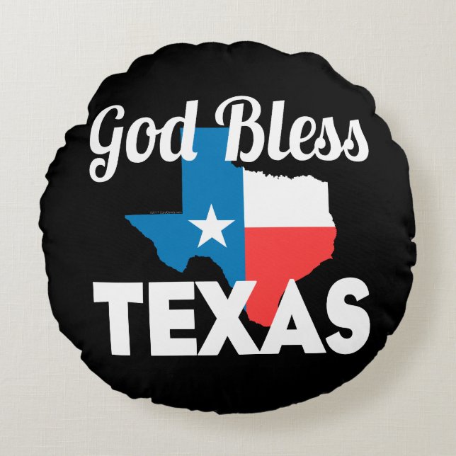 God Bless Texas Round Cushion (Front)