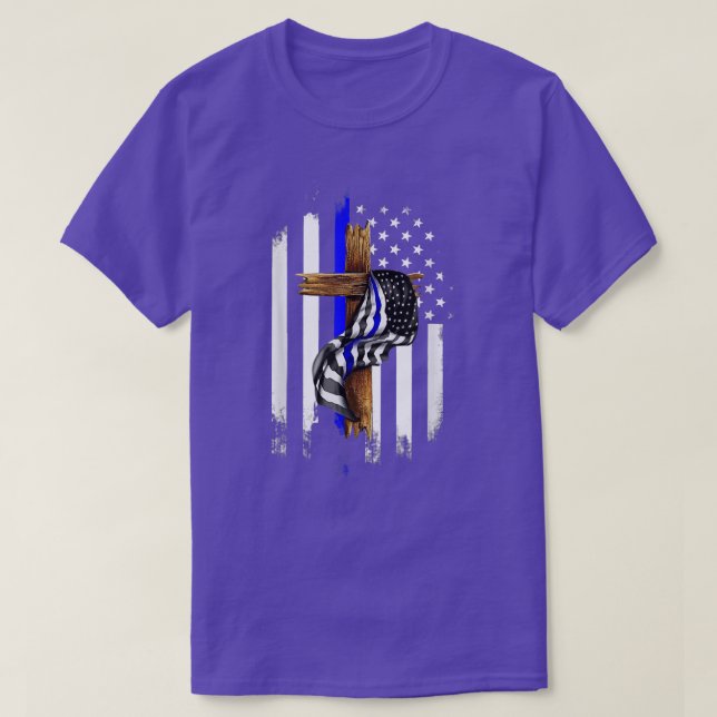 God Bless The Blue  T-Shirt (Design Front)