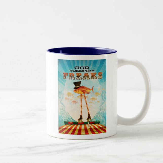 God Bless the Freaks Two-Tone Coffee Mug (Right)