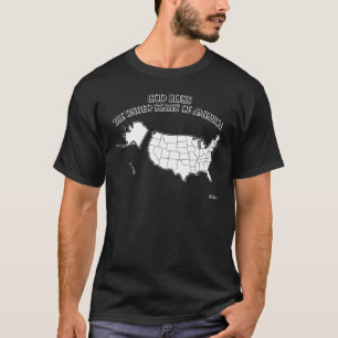 GOD BLESS THE UNITED STATES OF AMERICA US outline T-Shirt