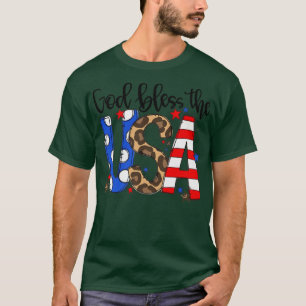 God Bless The USA4th Of July Us Flag Patriotic Pre T-Shirt