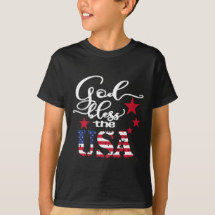 God Bless The Usa 4th Of July Patriotic Us Flag T-Shirt