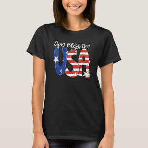 God Bless The Usa American Flag Christian 4th Of J T-Shirt