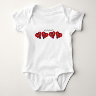 God Bless the USA Bandanna Hearts Design Baby Bodysuit