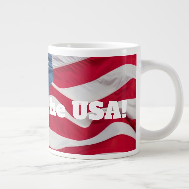 God Bless the USA Coffee Mug w/waving flag (Right)