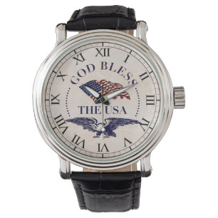 God Bless The USA - Flag and Eagle Vintage Watch