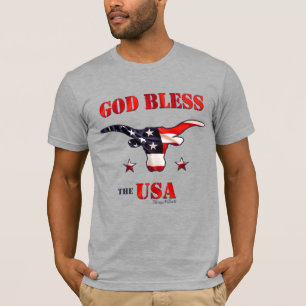 God Bless The USA - Longhorn Steer T-Shirt