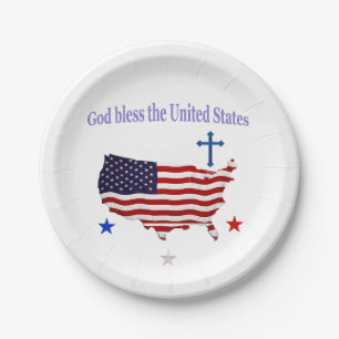 God bless the USA Paper Plate