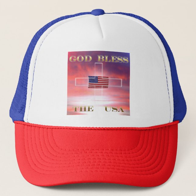 God Bless the USA Trucker Hat (Front)
