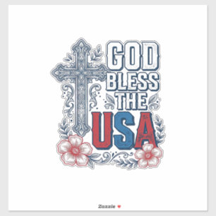 God Bless The USA Vintage Cross Patriotic Shirt (2