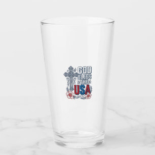 God Bless The USA Vintage Cross Patriotic Shirt (2 Glass