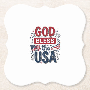 God Bless the USA Vintage Patriotic Faith Shirt De Paper Coaster