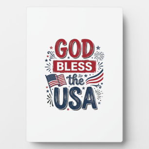God Bless the USA Vintage Patriotic Faith Shirt De Plaque
