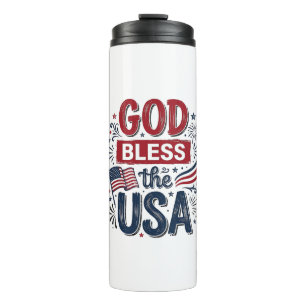 God Bless the USA Vintage Patriotic Faith Shirt De Thermal Tumbler