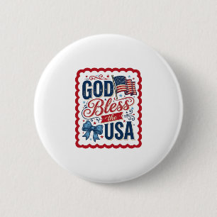 God Bless The USA Vintage Patriotic Shirt Design_1 6 Cm Round Badge