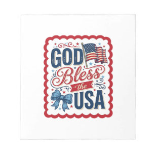 God Bless The USA Vintage Patriotic Shirt Design_1 Notepad