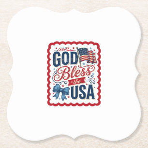 God Bless The USA Vintage Patriotic Shirt Design_1 Paper Coaster