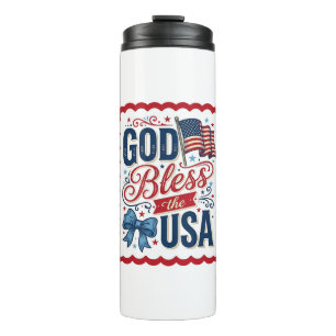 God Bless The USA Vintage Patriotic Shirt Design_1 Thermal Tumbler